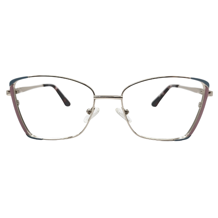 Soft blush pink cat eye eyeglasses front view