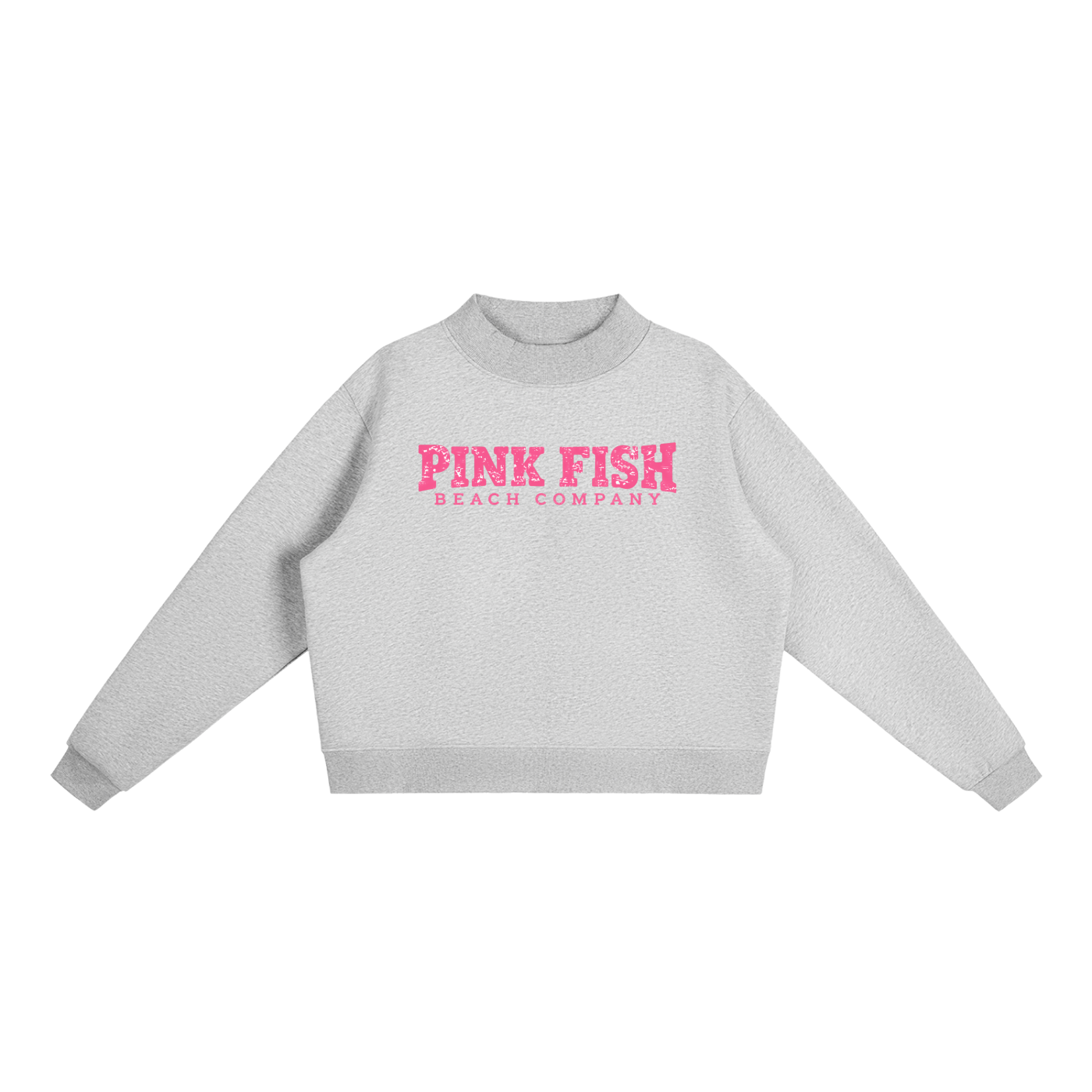 PINK FISH Mock-Neck Crew Sweatshirt