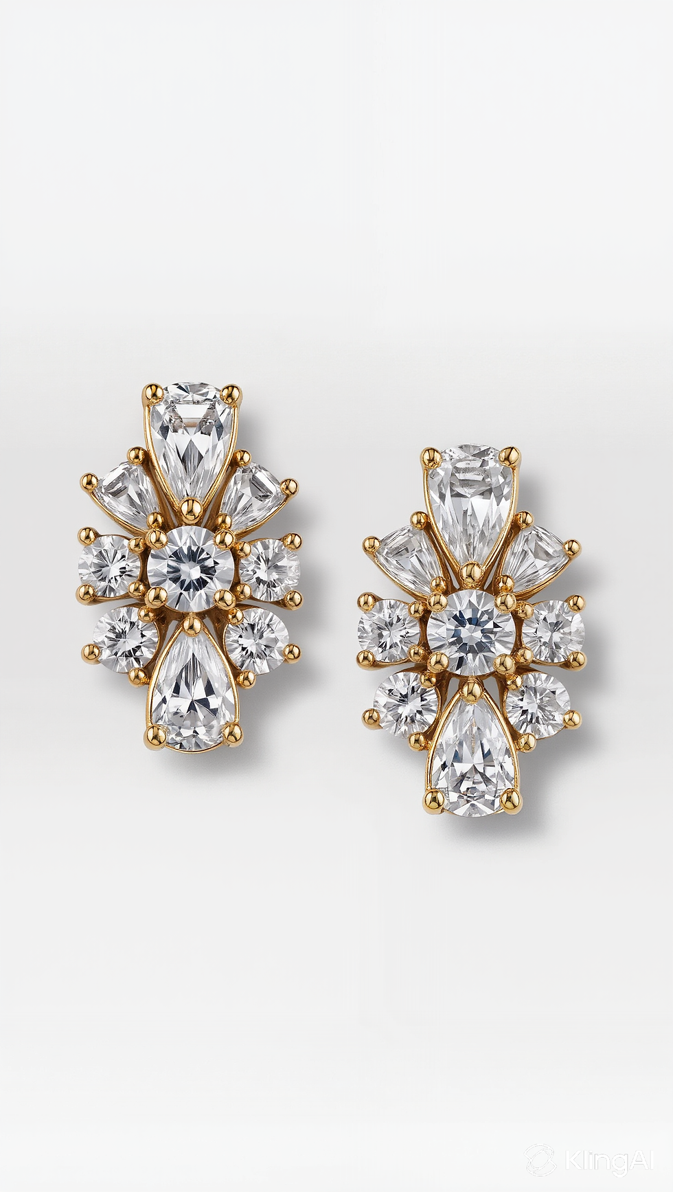 Crown Bloom Cluster Diamond Earrings