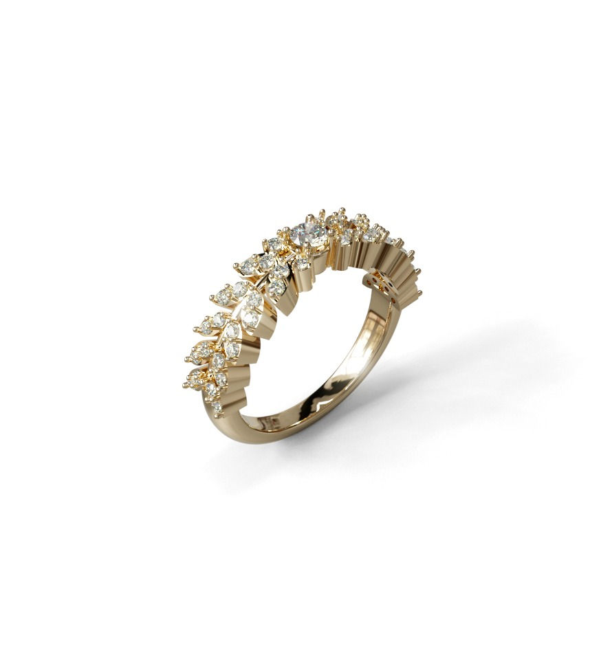Leaf Design Diamond Ring