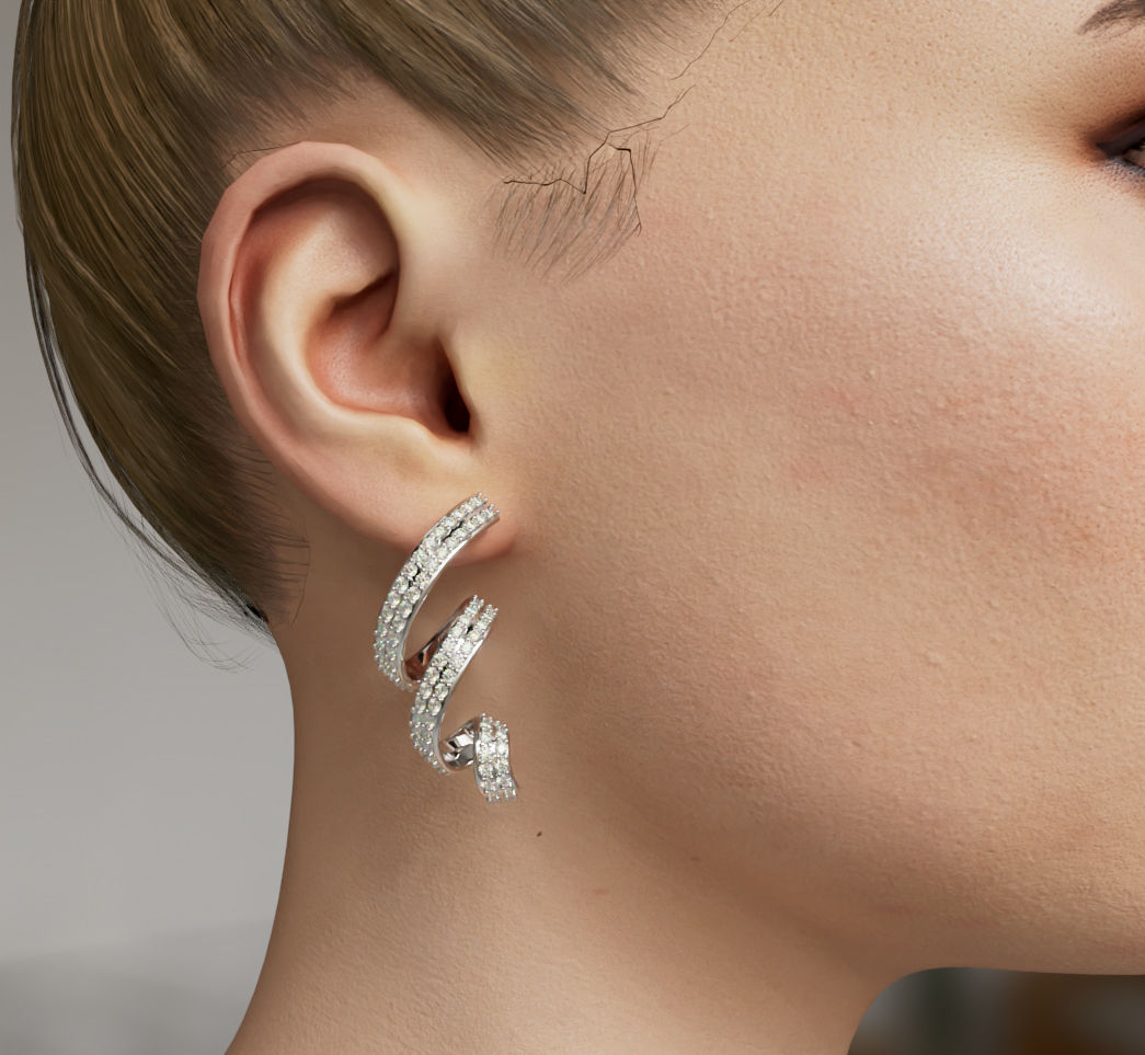 Circular Diamond Earring