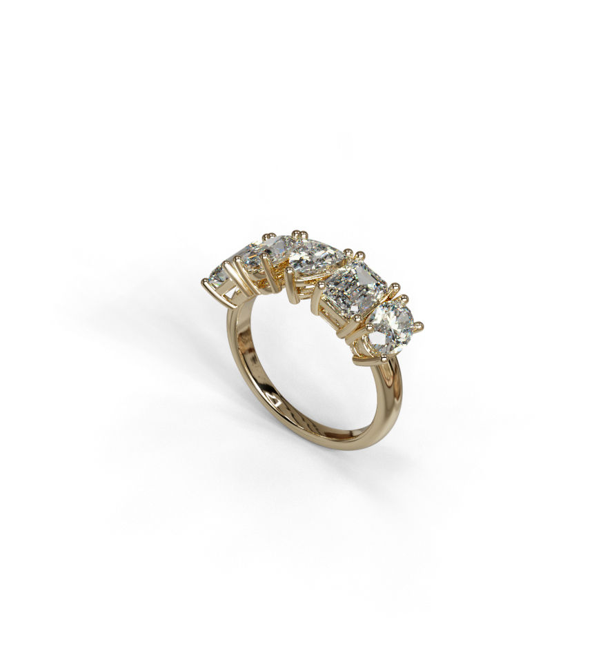 Fancy Shapes Diamond Ring With Trillion Center