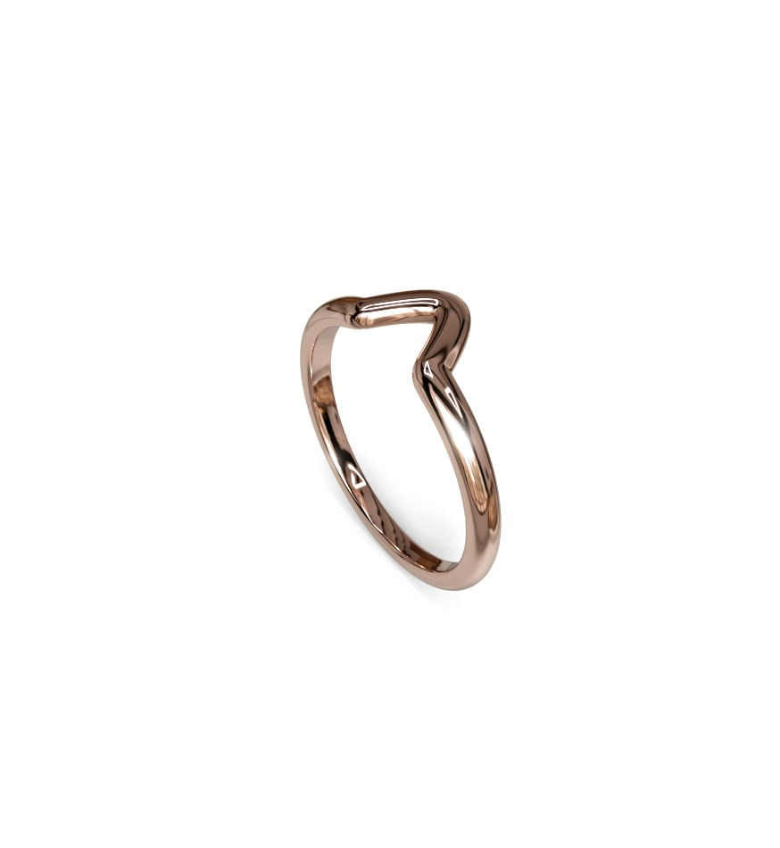 V Shape Chevron Style Pinky Ring
