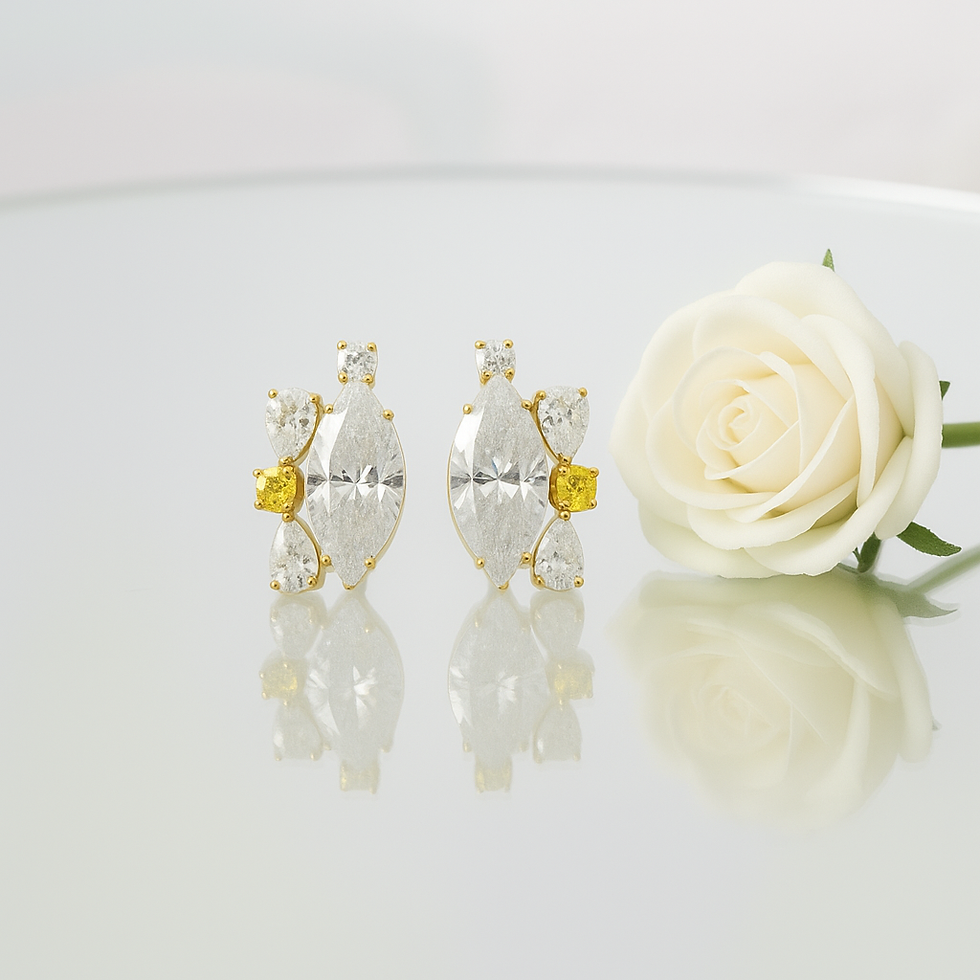 Solar Radiance Marquise Diamond Stud Earrings