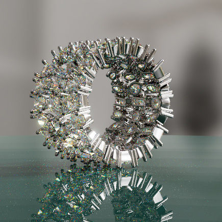 Wide Fancy Diamond Ring