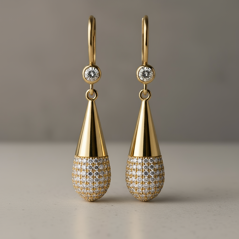 Diamond Pavé Teardrop Earrings