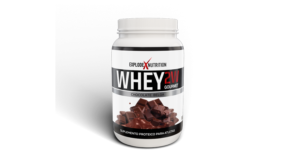 Explode Whey2W Gourmet - Pote 900g - Sabor Chocolate Belga