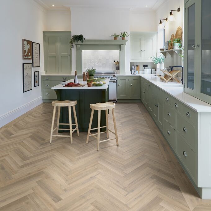 Camaro Naked Blond Oak Large Parquet kitchen flooring