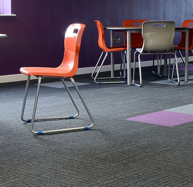 Burmatex education carpet tiles in a library