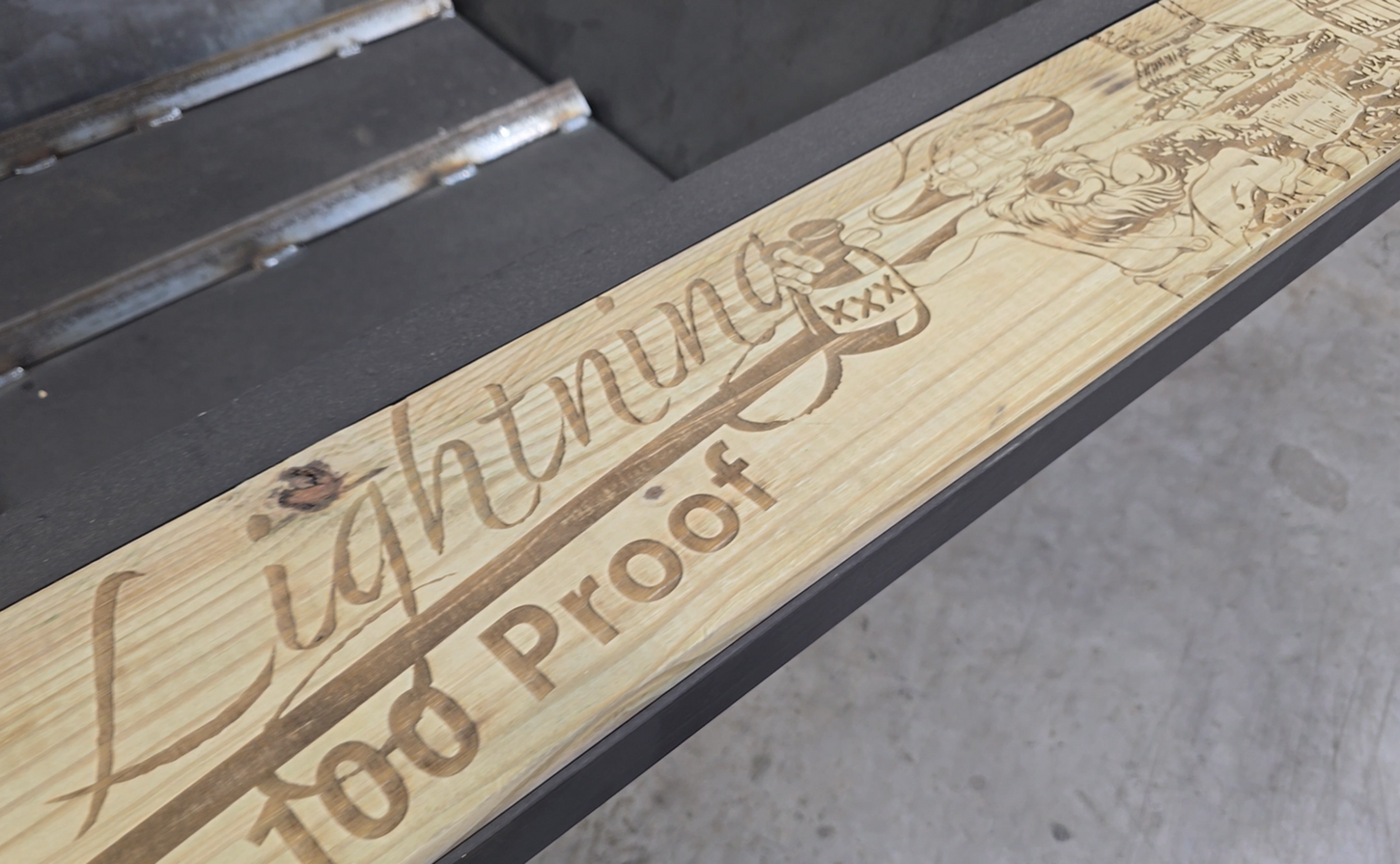 Laser engraved wood sign by custom woodworking Monroe LA