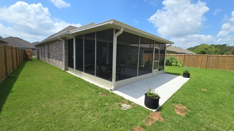 Screened patio addition, backyard view