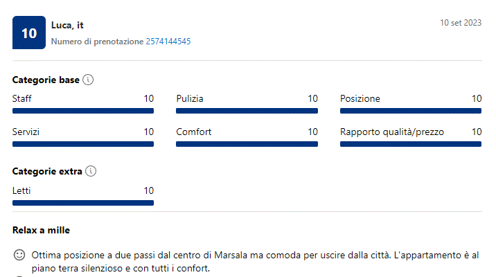 Ottima posizione a due passi dal centro di Marsala ma comoda per uscire dalla città. L'appartamento è al piano terra silenzioso e con tutti i confort.