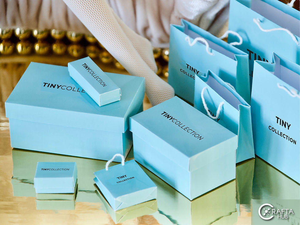 Thumbnail: Miniature shopping bags and gift boxes printable set