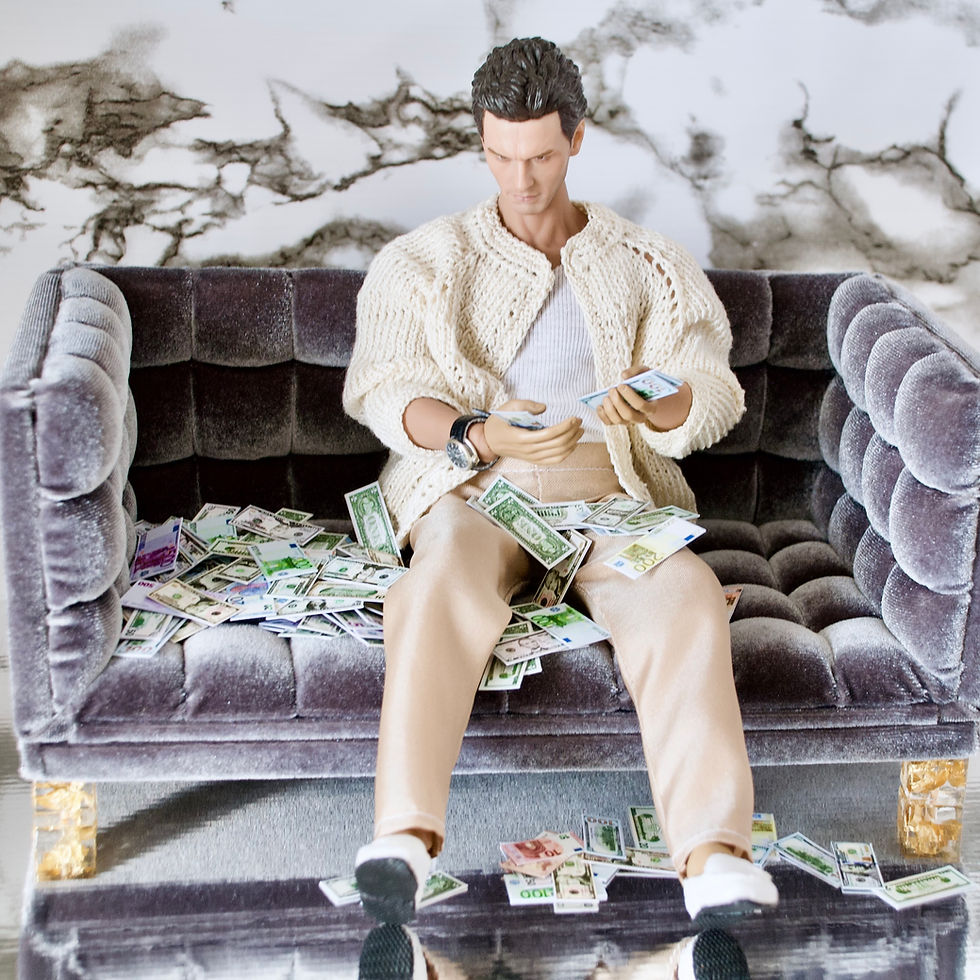 play 1:6 scale American US Dollar banknote bills miniature cash