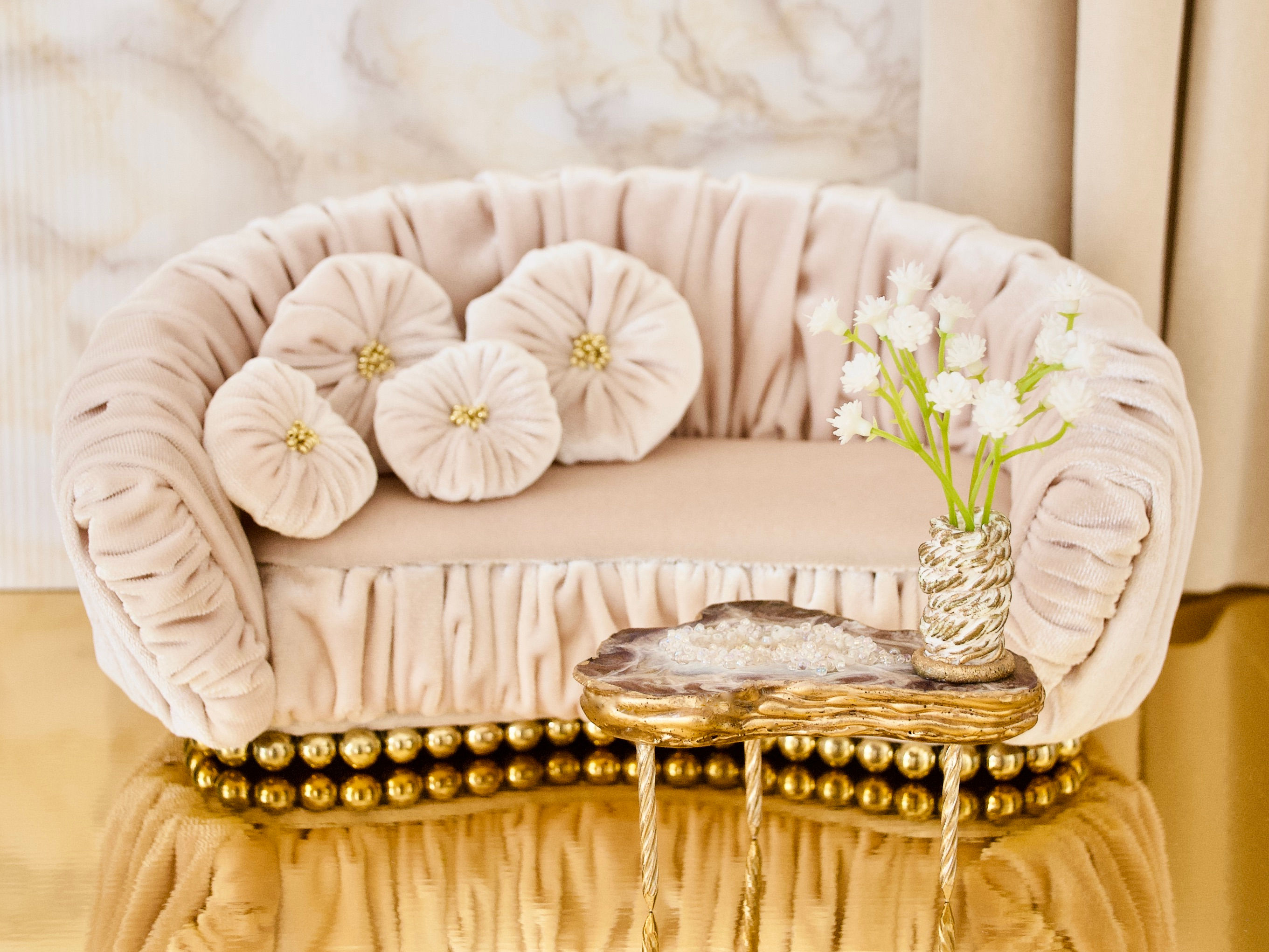 SOFA 1:6 scale furniture for 12-inch dolls modern dollhouse, roombox, diorama for Barbie, BJD, Fashion Royalty