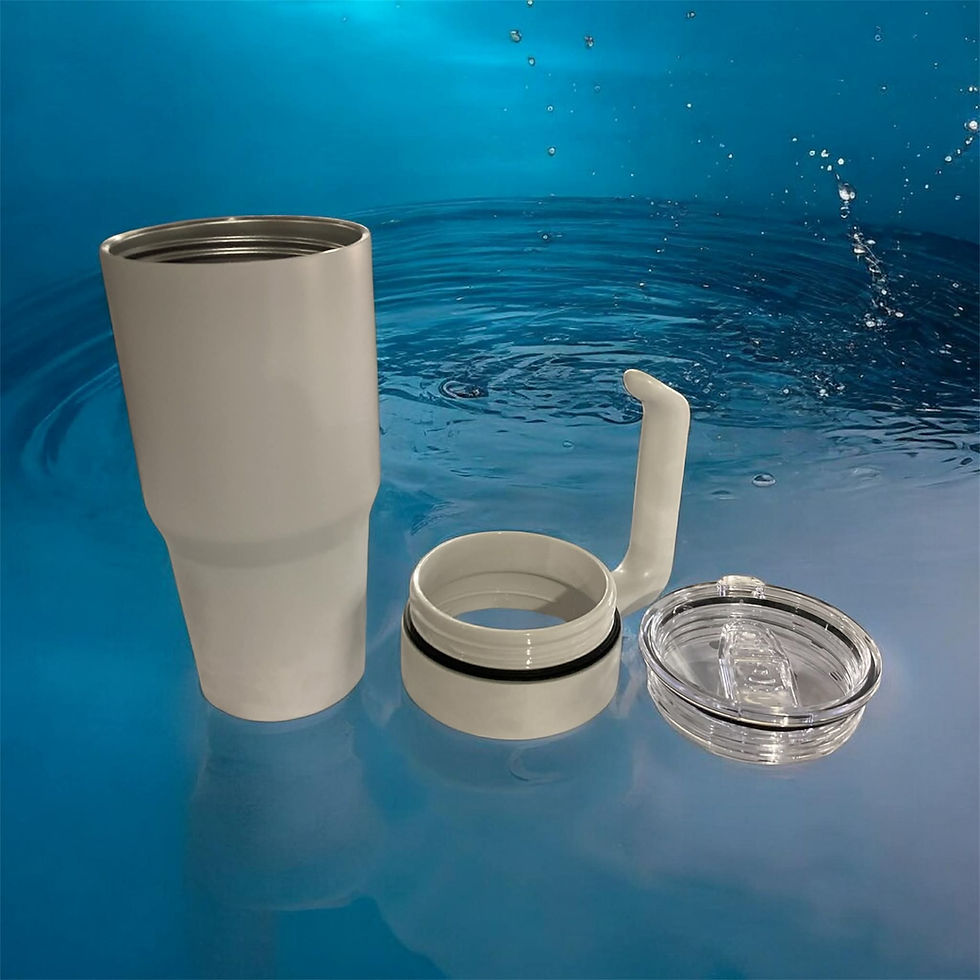 30 oz powder coated tapered tumbler with leak proof lid