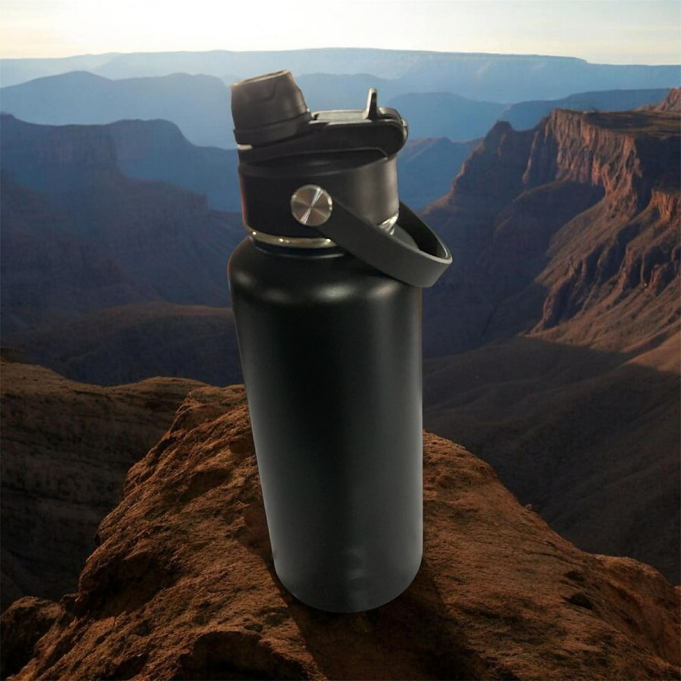 Thumbnail: 32 oz stainless steel insulated water bottle with leakproof lid and straws