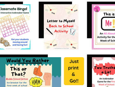 Back to School Ice breakers for Middle School