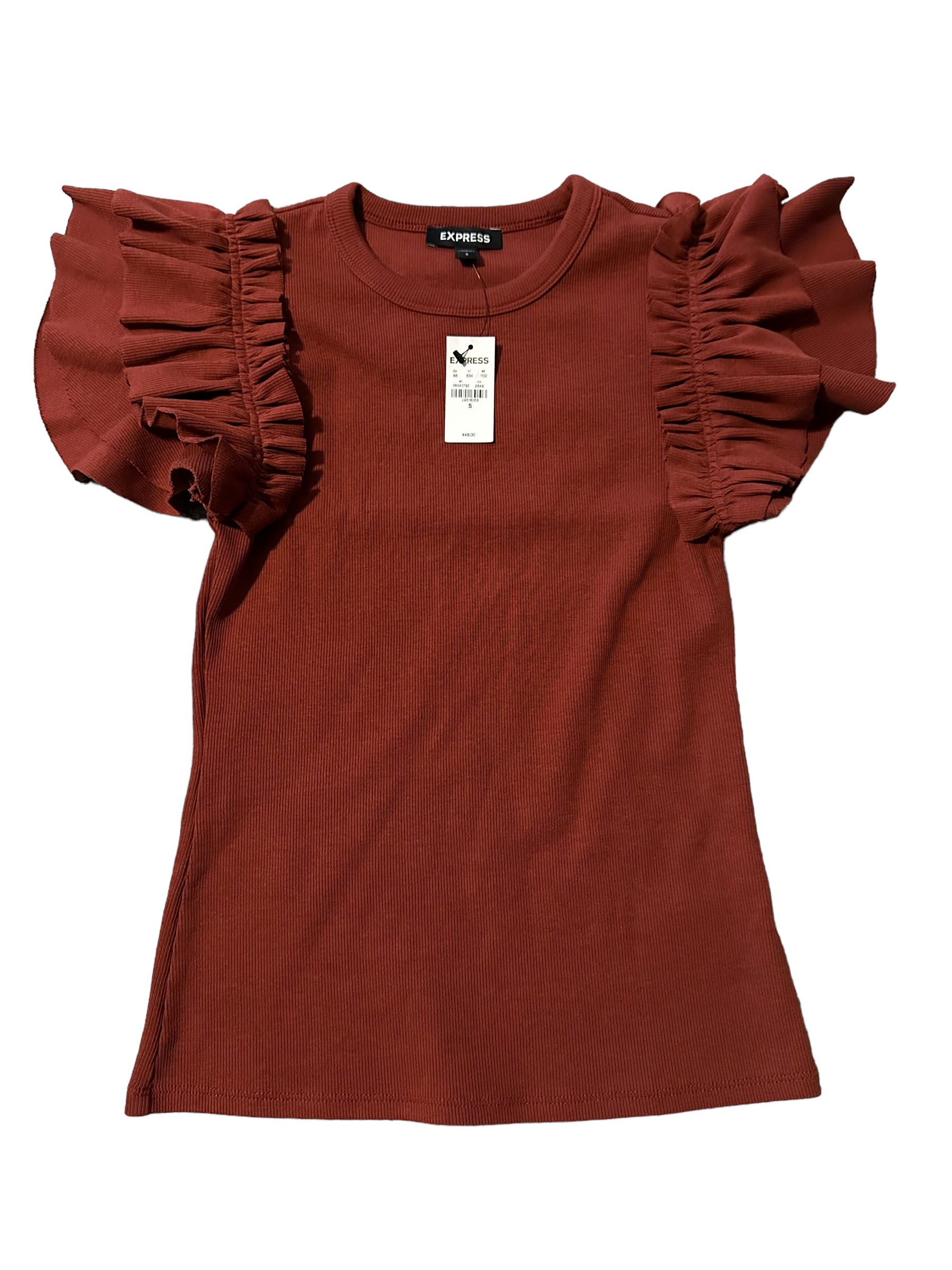 Express Ruffled SS Top