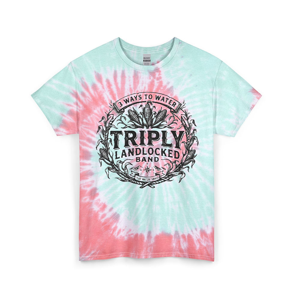 Thumbnail: Triply Landlocked Band Tie-Dye Tee — Vintage Band Shirt