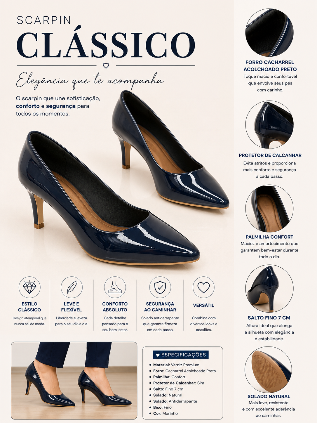 Scarpin VZ Marinho 40