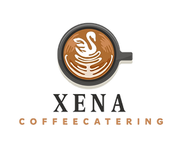 design lego for the company Xena Coffee Catering depicting a latte art of a swan.