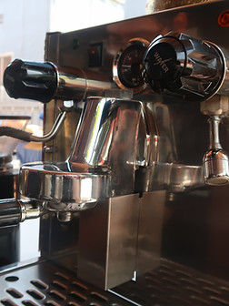 close up of the Astra commercial espresso machine.