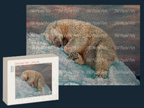 puzzle of a polar bear sleeping on an iceberg