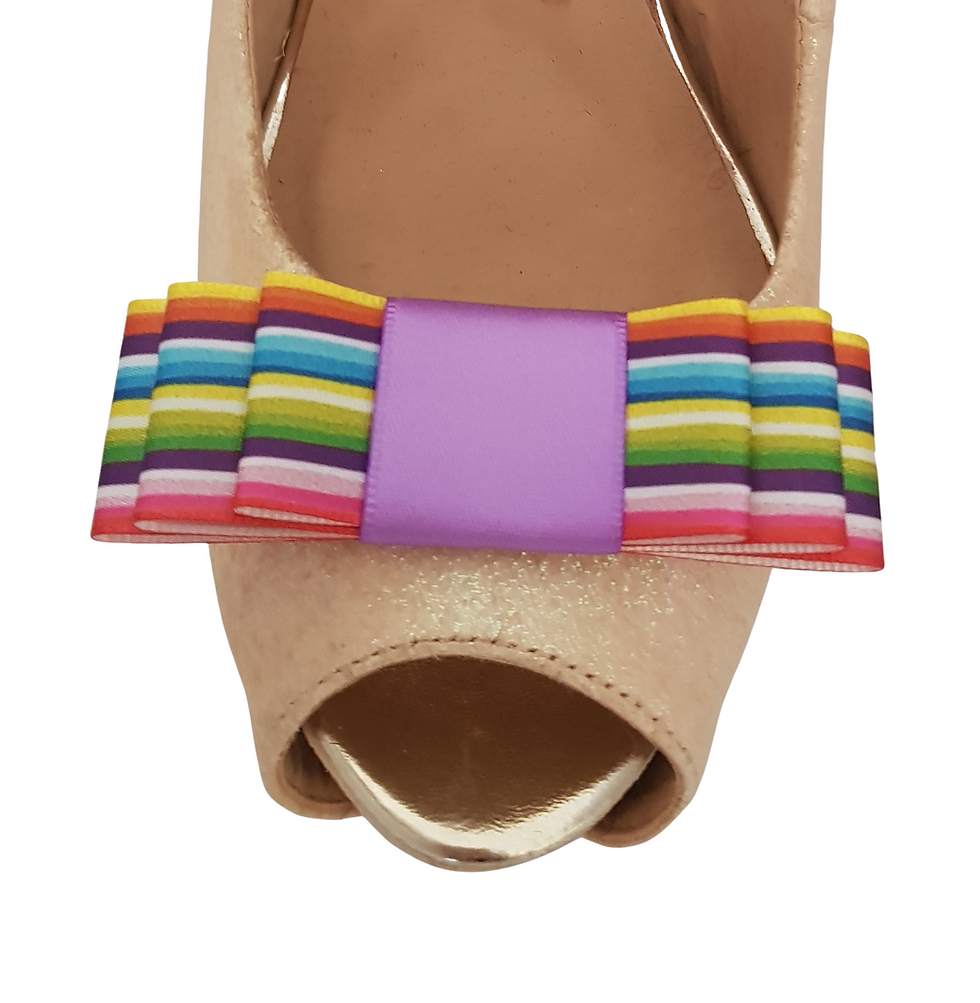 Thumbnail: Tafetta Triple Bows - Rainbow Palette
