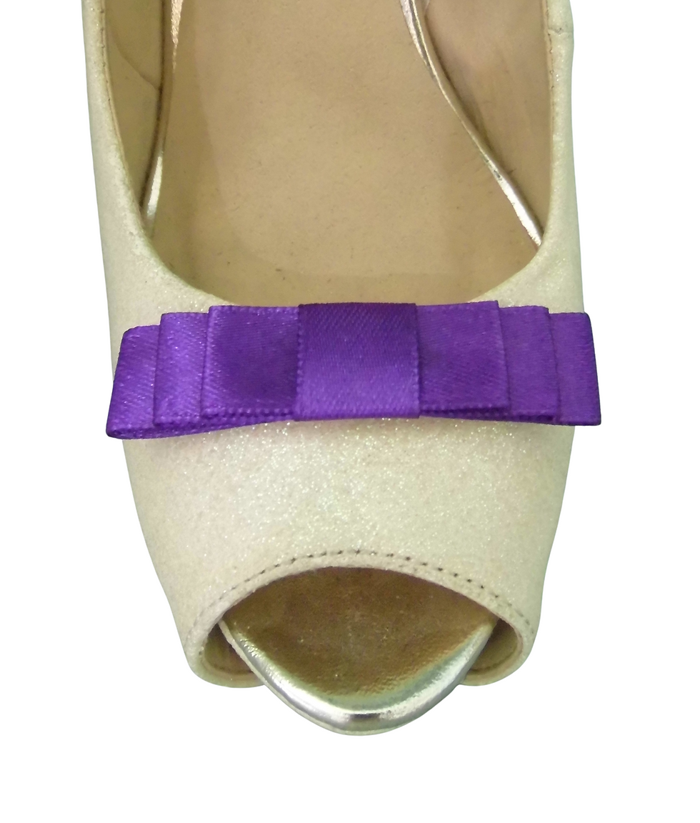 Thumbnail: Small Satin Triple Bows - Purple Palette