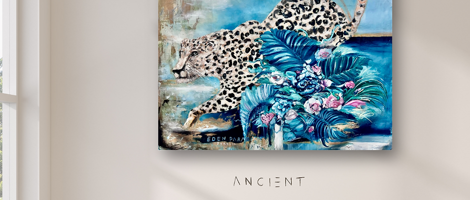 cheetah | oil on canvas and gold leaf