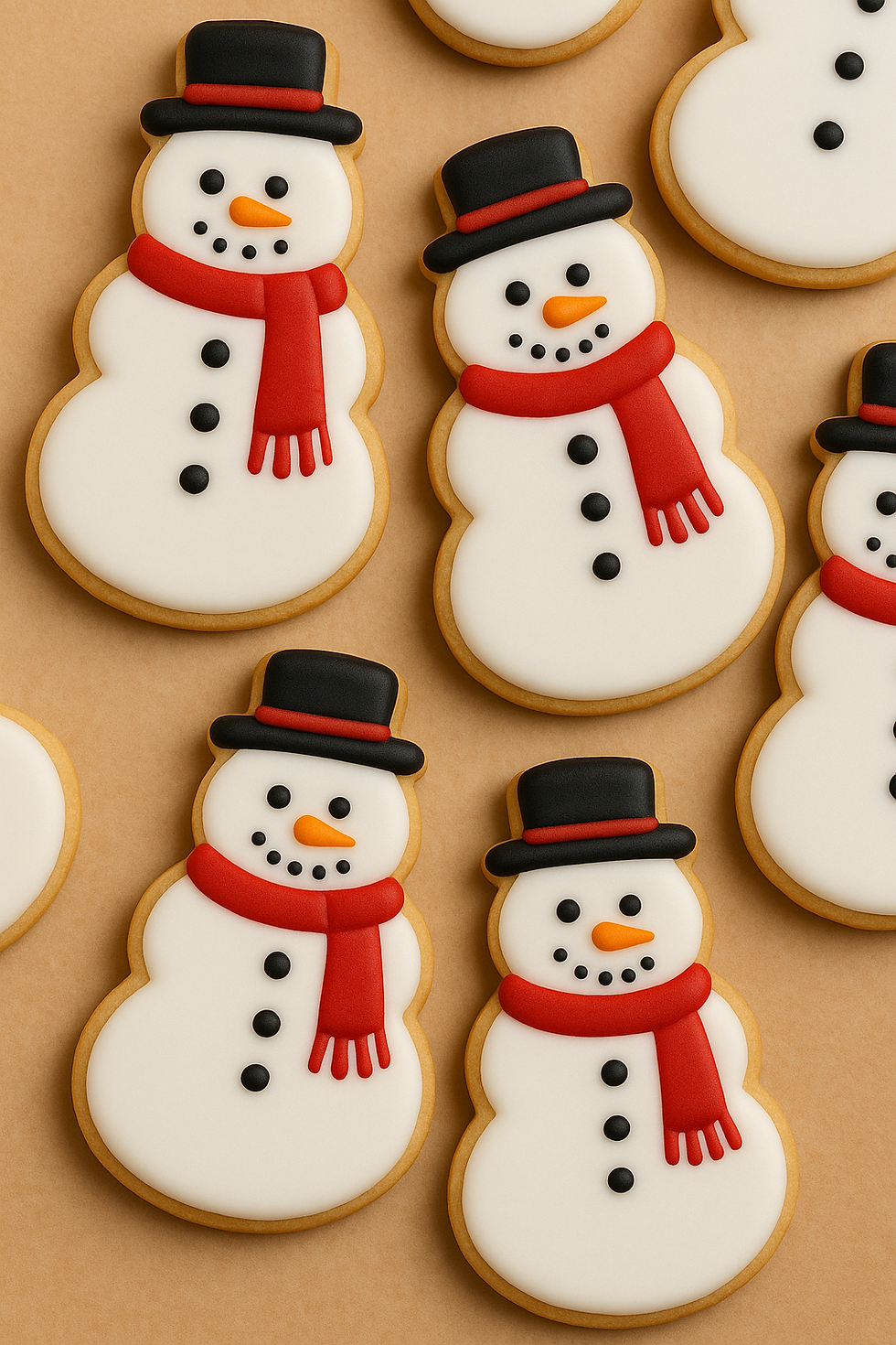 手工绘制雪人糖霜饼干