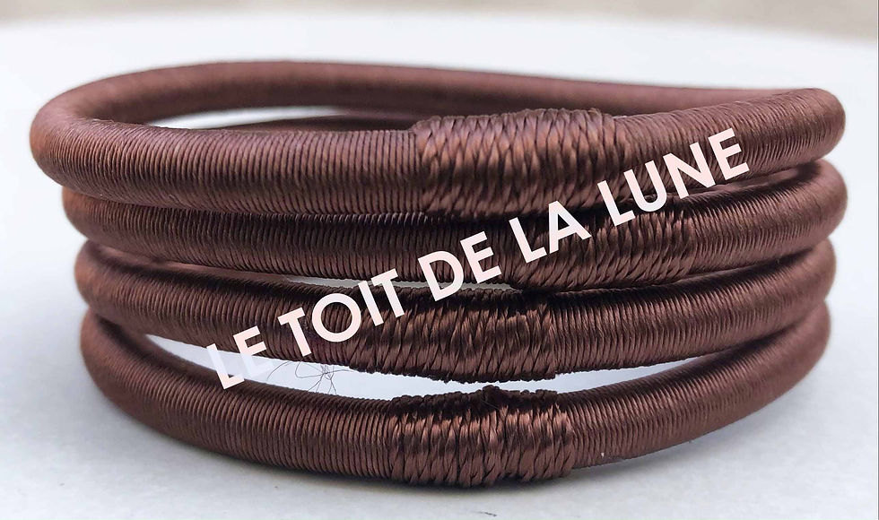 Miniature : Joncs de soie ,bracelet artisanal, SALAM / oranges...