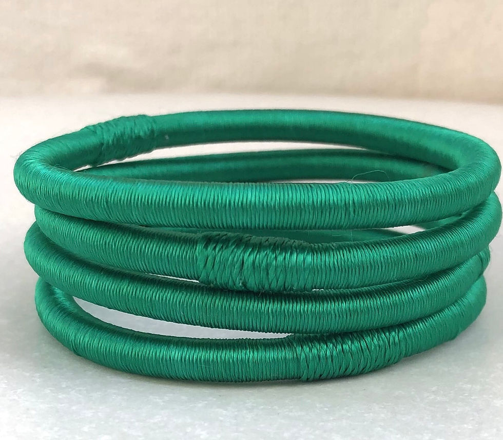 Miniature : Joncs de soie, bracelet artisanal , bijoux SALAM /vert