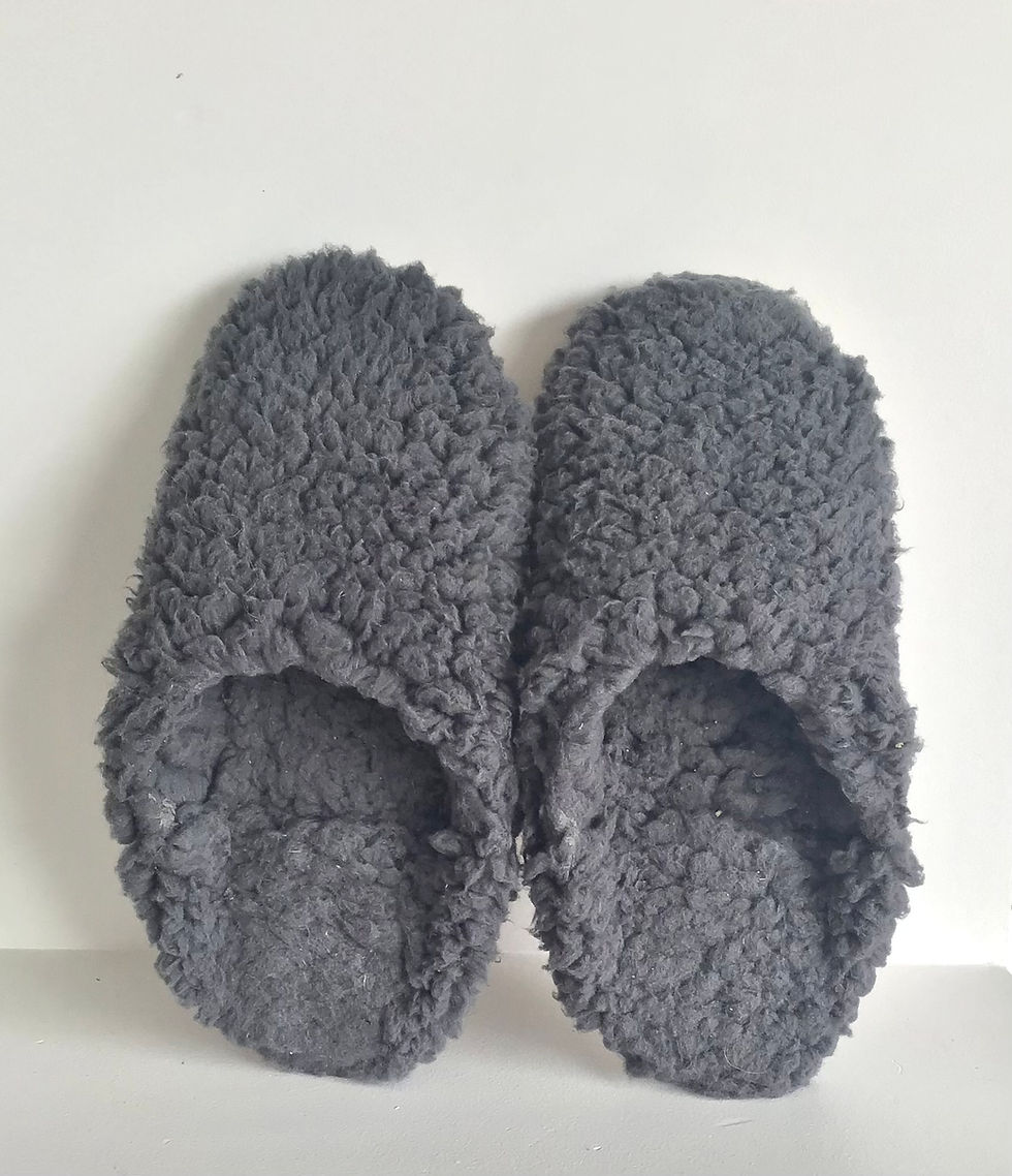 Miniature : babouche en moumoute grise SONIA