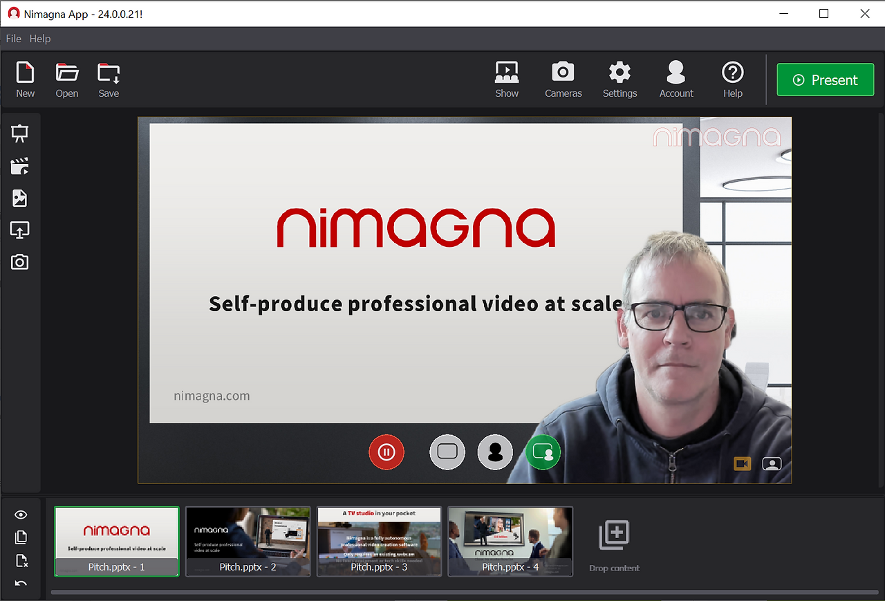 The Nimagna App dark theme