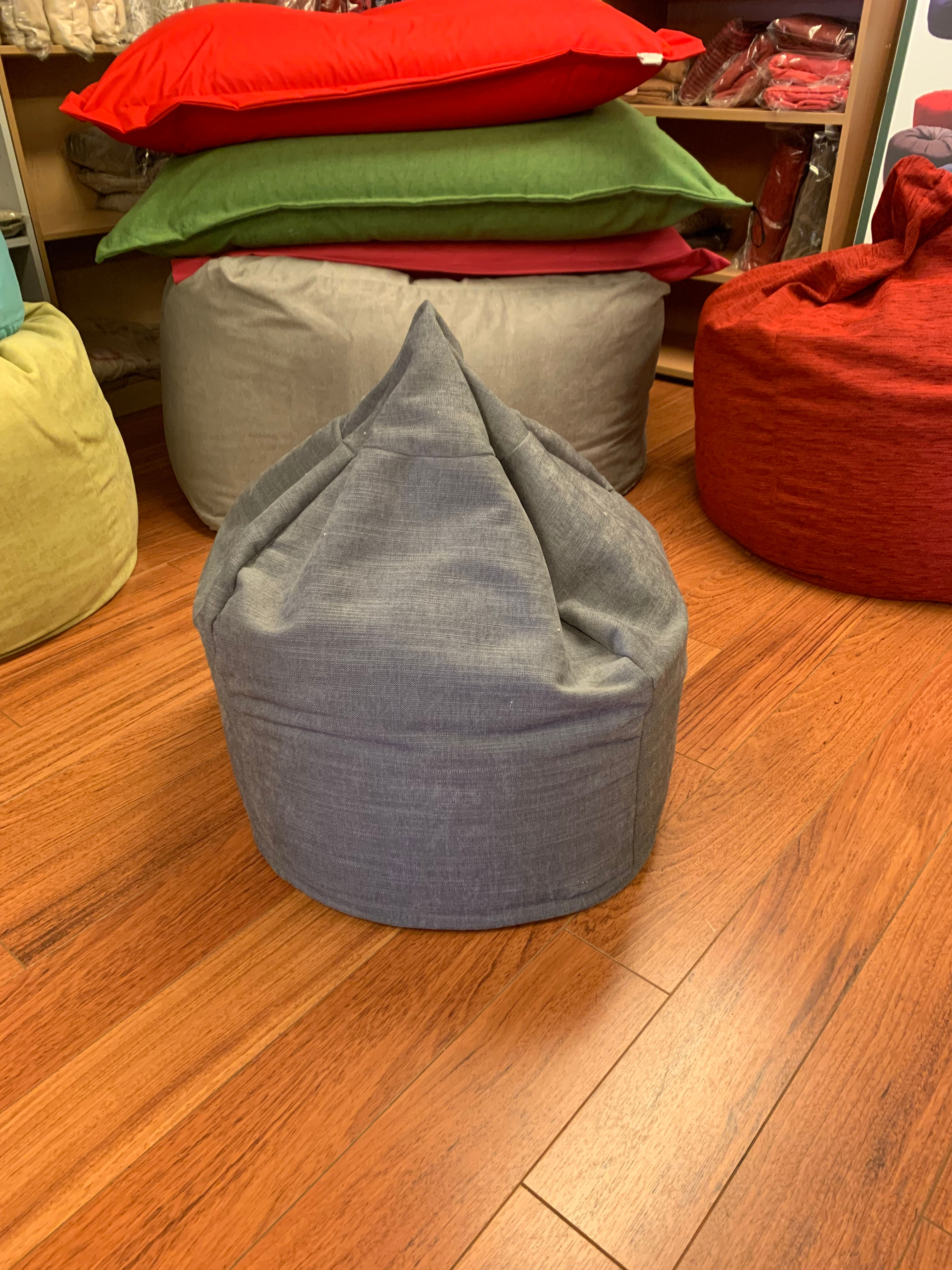 Junior grey beanbag with liner and beans
