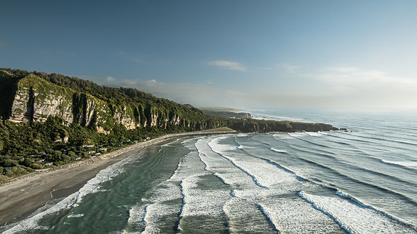 Drone view of the coast at Punakaïki