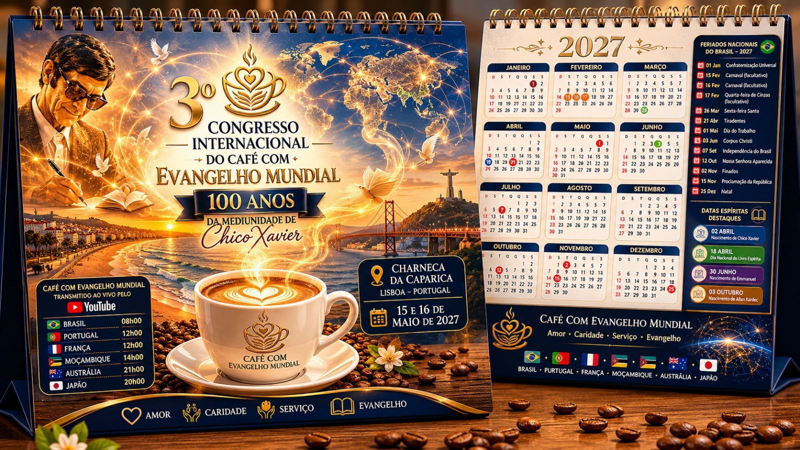 Calendário 2027 - 3º Congresso Internacional do Café com Evangelho Mundial