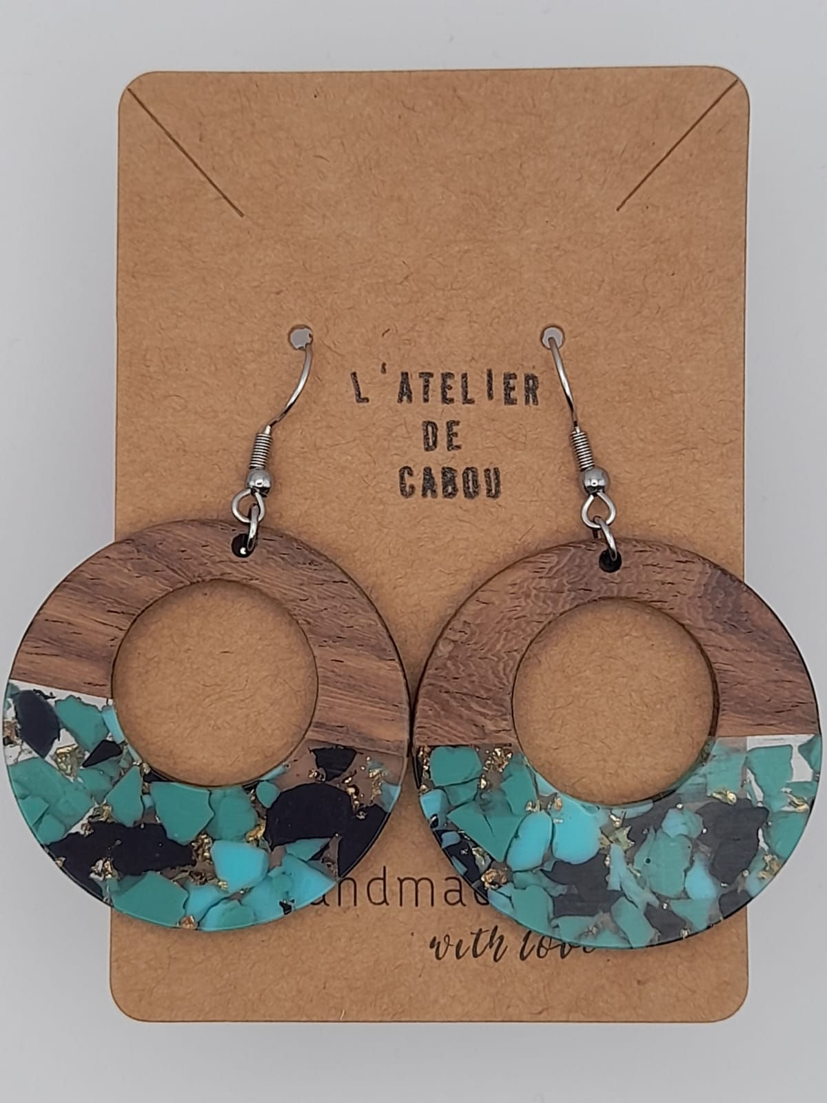 Boucles d'Oreilles Fantaisie Bois