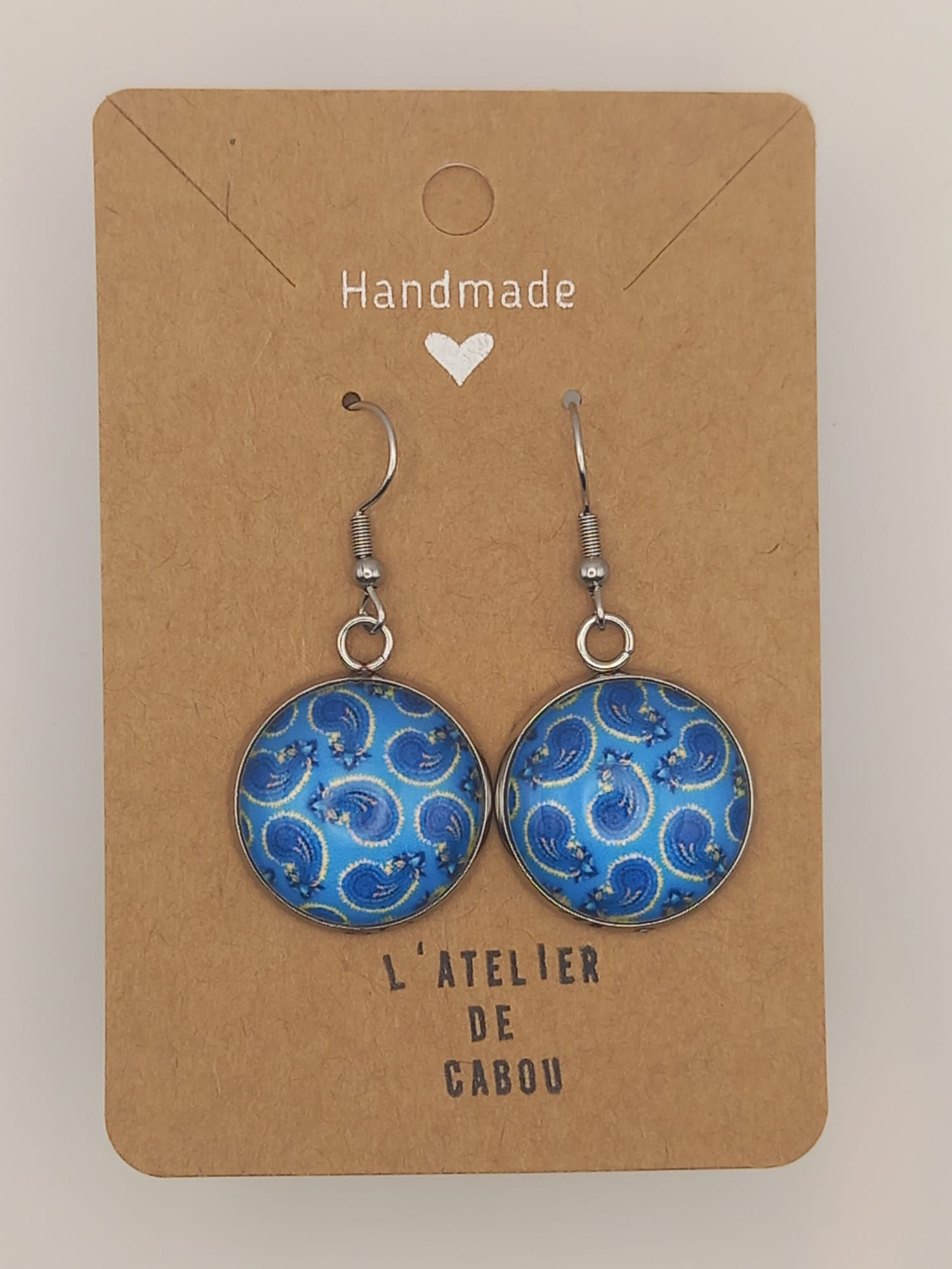 Boucles d'Oreilles Fantaisie Cabochon