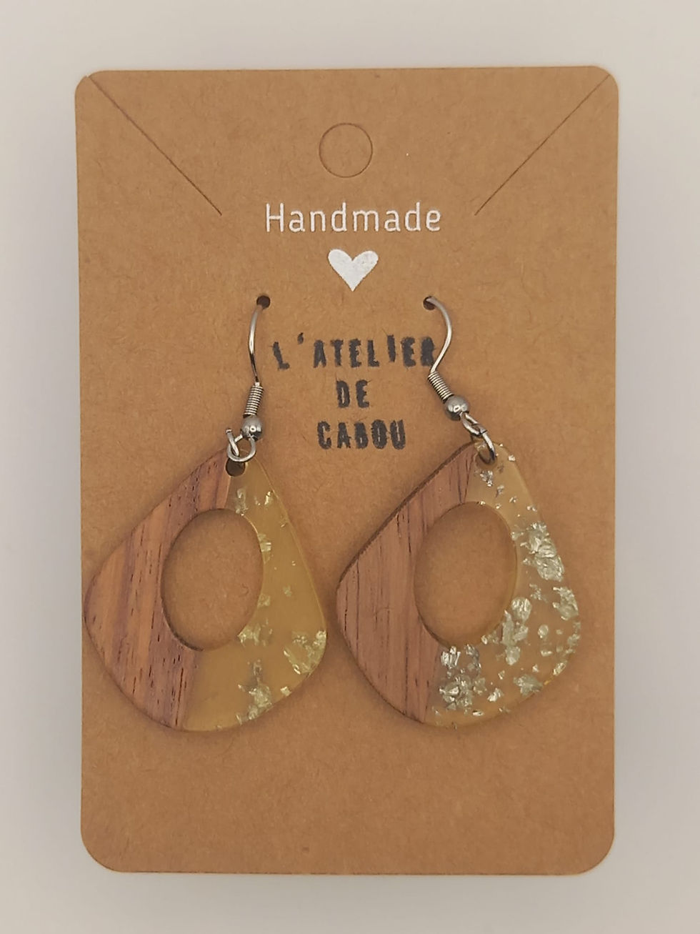 Boucles d'Oreilles Fantaisie Bois