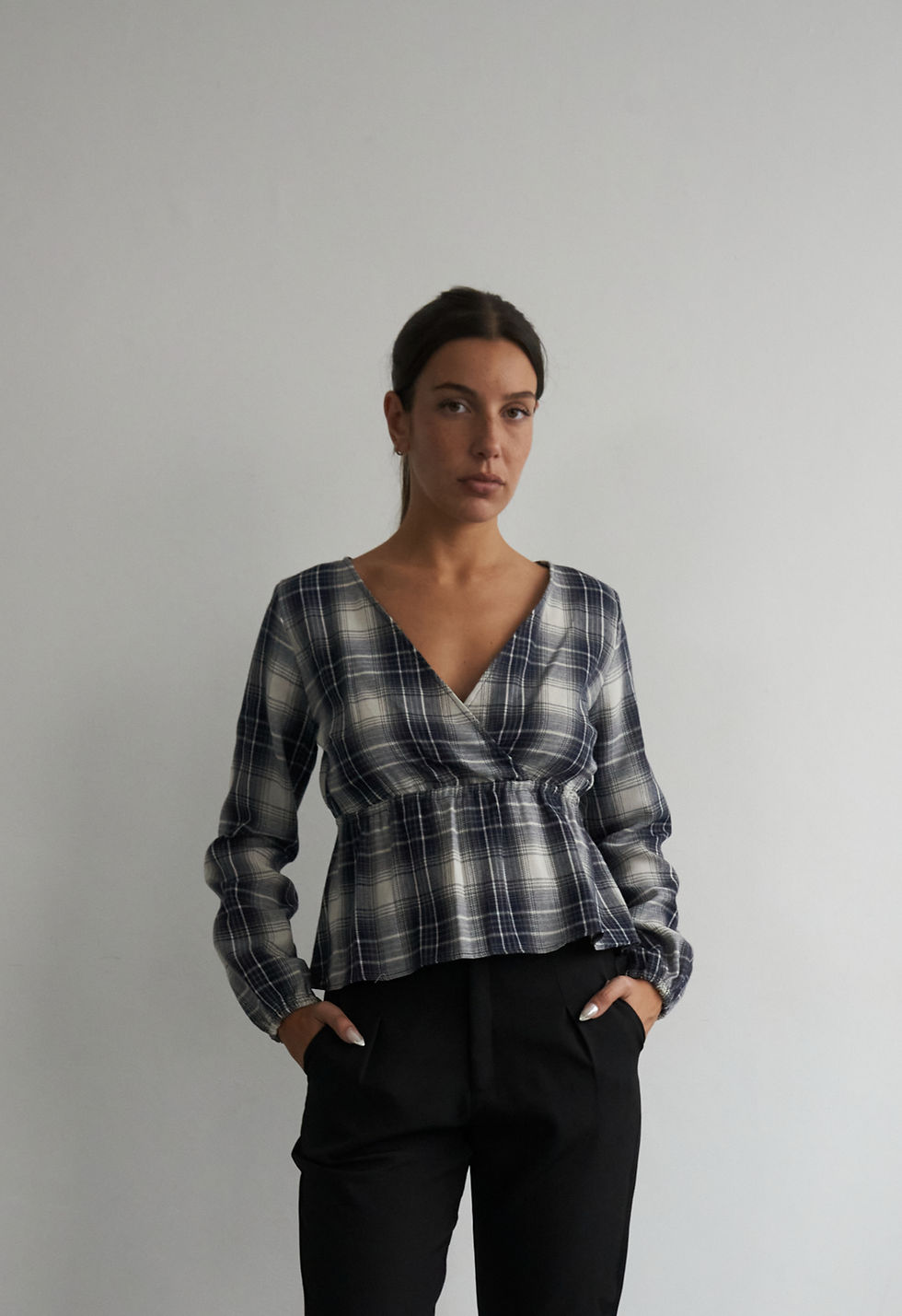 Miniatura: Blusa cuadrille escote cruzado