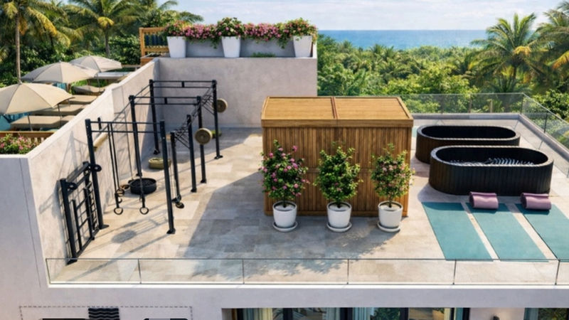 Rooftop du Portofino 28 condo en vente sur playa del carmen au Mexique