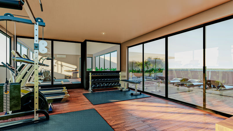 Gym condo central living en vente sur puerto morelos