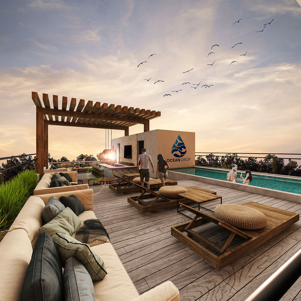 rooftop condo ocean drop 1 sur playa del carmen en pré vente