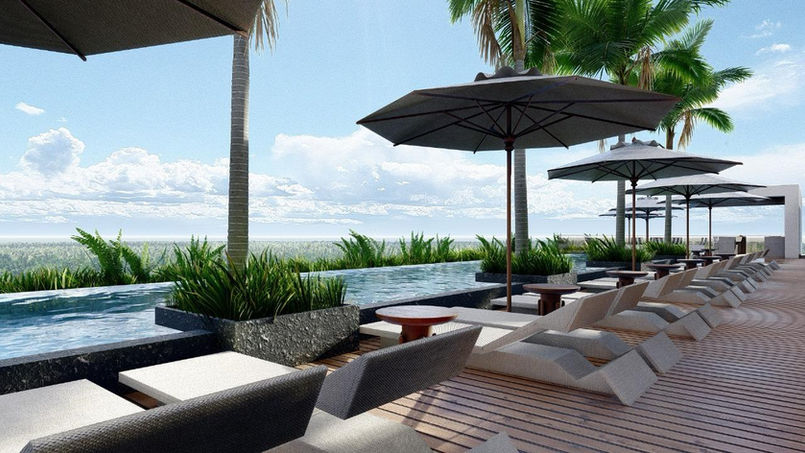 Rooftop de SOLEIL condo en vente sur playa del carmen au Mexique
