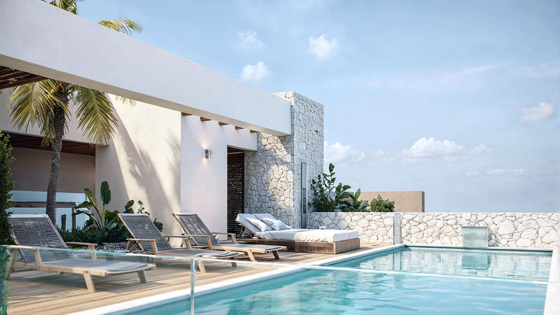 Rooftop du 
Costalina condo en vente sur playa del carmen