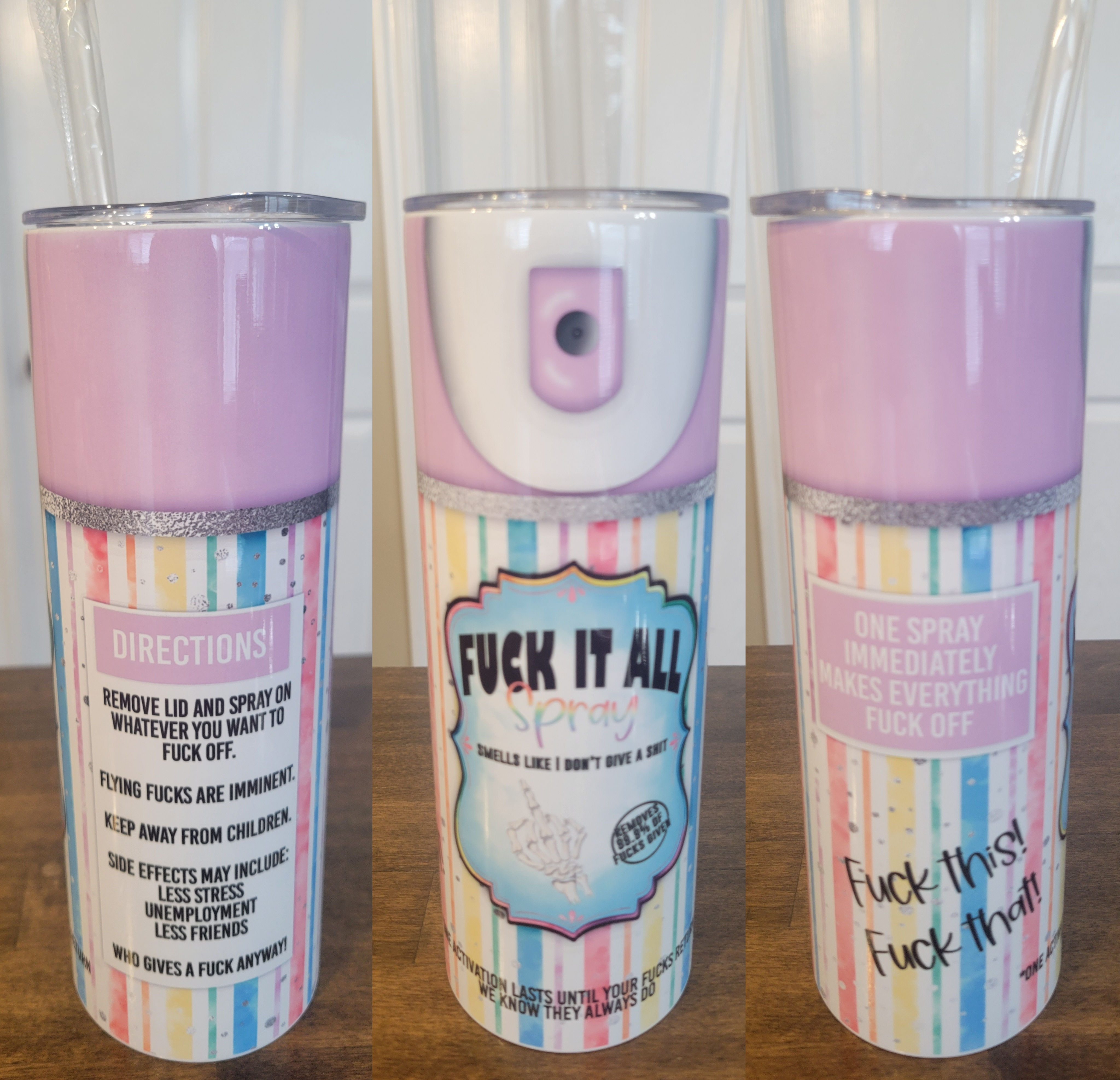 Fuck It All Spray Can Tumbler/Skinny Tumbler/Adult Humor