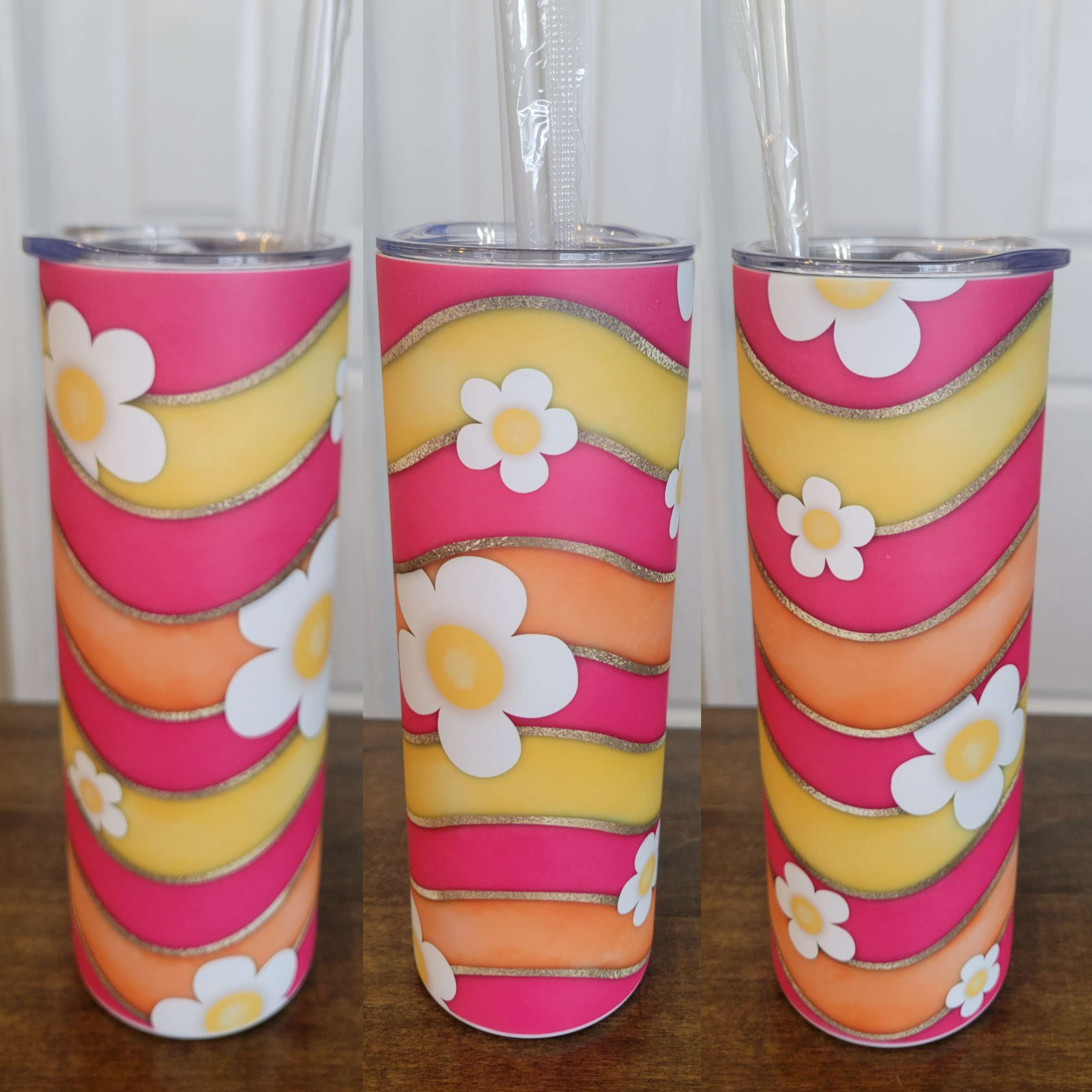 Bright Wavy Daisies Tumbler/Skinny Tumbler